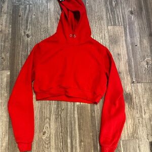 Red Cropped Hoodie